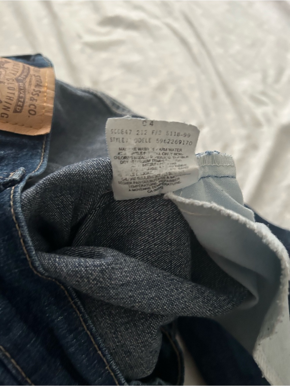 90s Levi’s orange tab dark navy blue straight leg jeans 501 - Picture 5 of 8